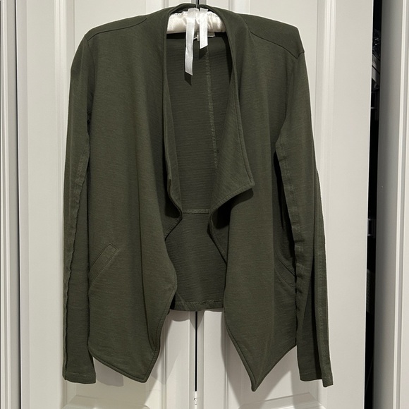 Caslon Jackets & Blazers - Career Sweater jacket Green long sleeve office wear business jacket like new